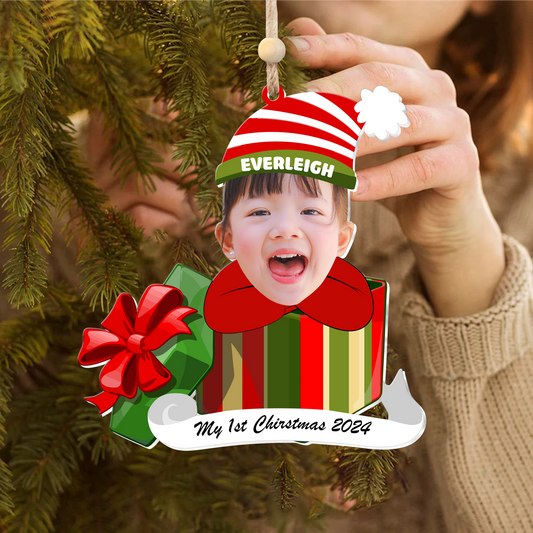 Personalized Baby Photo First Christmas Gift Ornament, Adorable Newborn Baby Ornament CF542 - 19Gifts
