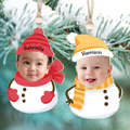 Personalized Baby Snowman Ornament, Custom Baby Face For Christmas Tree Decorations CF537 - 19Gifts