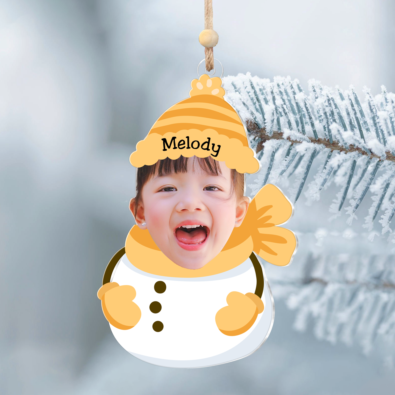 Personalized Baby Snowman Ornament, Custom Baby Face For Christmas Tree Decorations CF537 - 19Gifts