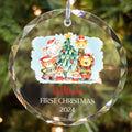 Personalized Baby's First Christmas Glass Ornament, Personalized Woodland Creatures, Baby Deer Ornament GX02-20 - 19Gifts