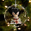 Personalized Baby's First Christmas Glass Ornament, Personalized Woodland Creatures, Baby Deer Ornament GX02-24 - 19Gifts