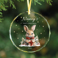 Personalized Baby's First Christmas Glass Ornament, Personalized Woodland Creatures, Baby Deer Ornament GX02-24 - 19Gifts