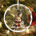Personalized Baby's First Christmas Glass Ornament, Personalized Woodland Creatures, Baby Deer Ornament GX02-24 - 19Gifts