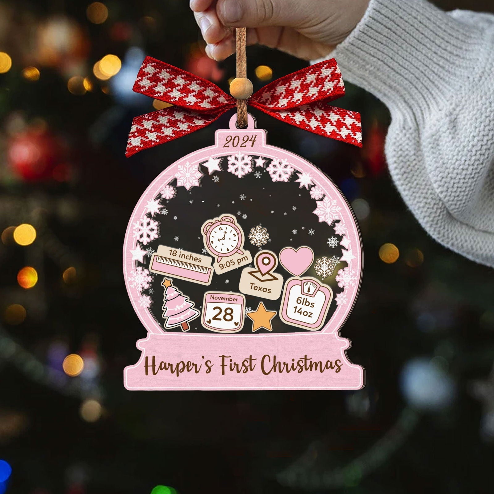 Personalized Babys 1st Christmas Ornament 2024, Shake Babies Ornament CF602 - 19Gifts