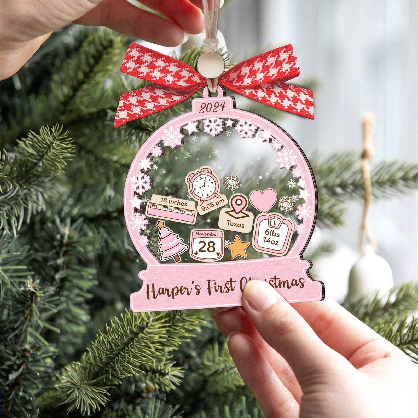 Personalized Babys 1st Christmas Ornament 2024, Shake Babies Ornament CF602 - 19Gifts