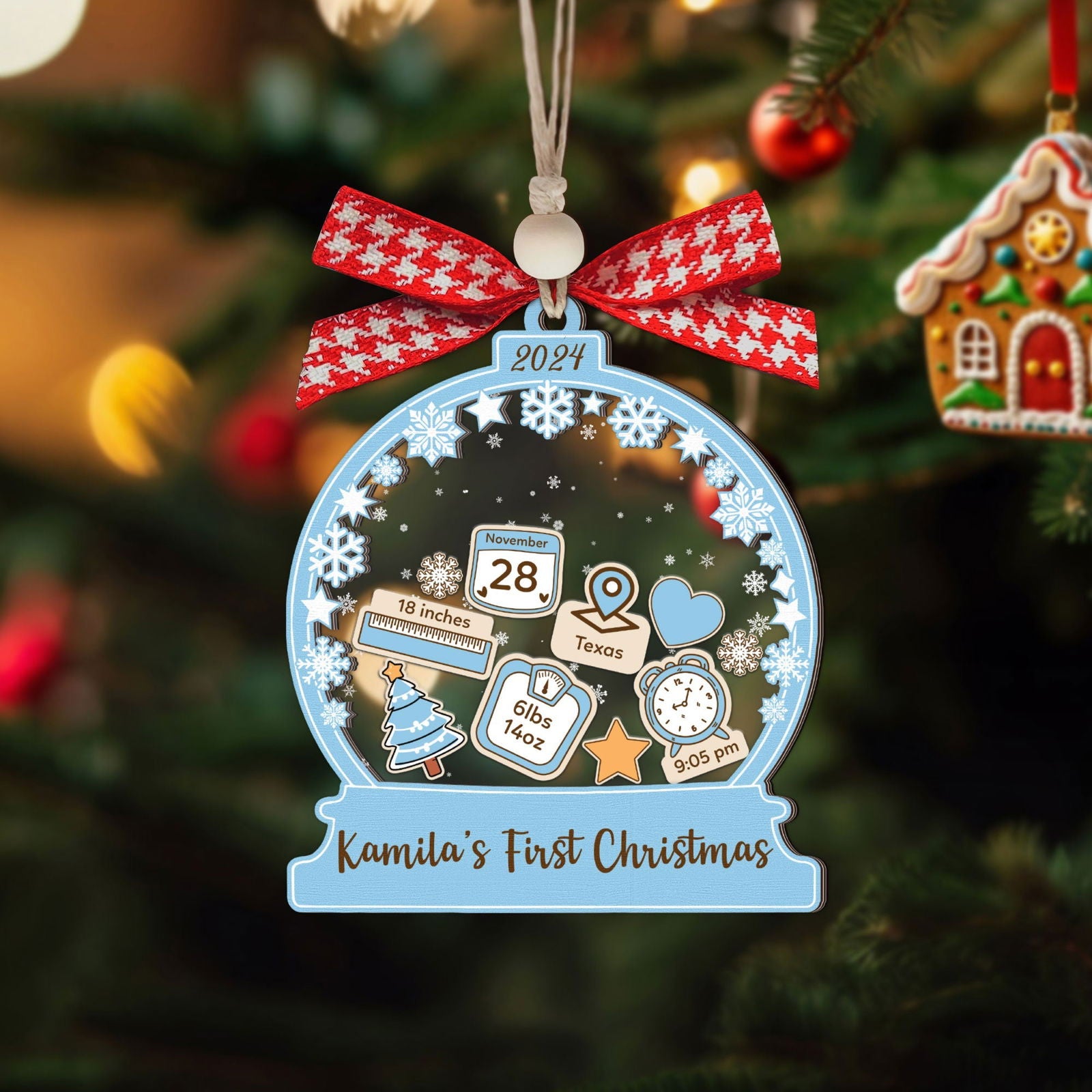 Personalized Babys 1st Christmas Ornament 2024, Shake Babies Ornament CF602 - 19Gifts