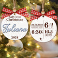 Personalized Babys First Christmas Ornament, Baby Announcement Stats Ornament CF605 - 19Gifts