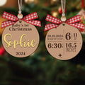 Personalized Babys First Christmas Ornament, Baby Announcement Stats Ornament CF605 - 19Gifts
