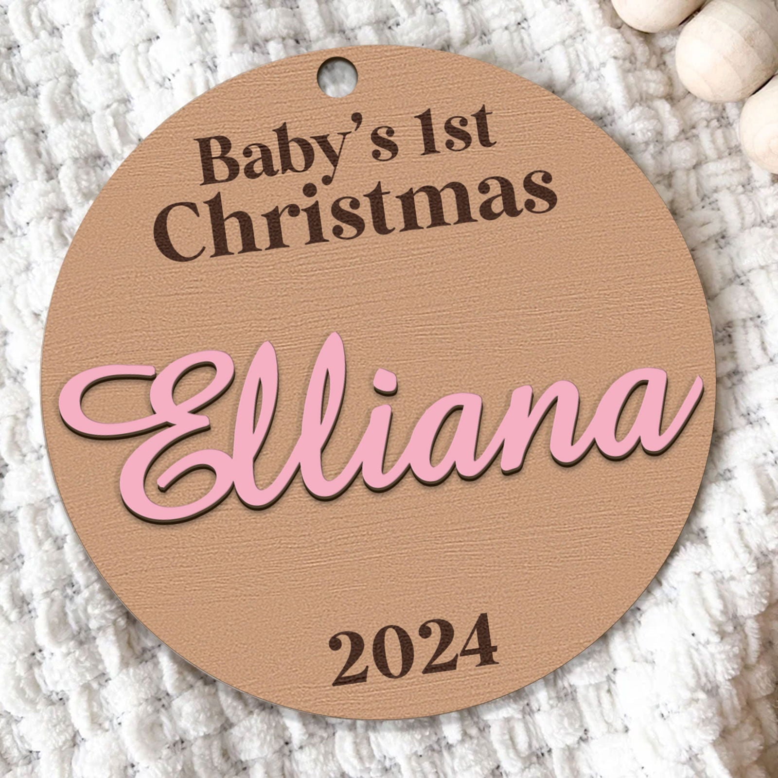Personalized Babys First Christmas Ornament, Baby Announcement Stats Ornament CF605 - 19Gifts