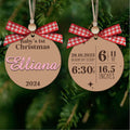 Personalized Babys First Christmas Ornament, Baby Announcement Stats Ornament CF605 - 19Gifts