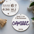 Personalized Babys First Christmas Ornament, Baby Announcement Stats Ornament CF605 - 19Gifts