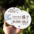 Personalized Babys First Christmas Ornament, Baby Announcement Stats Ornament CF605 - 19Gifts