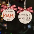 Personalized Babys First Christmas Ornament, Baby Announcement Stats Ornament CF605 - 19Gifts