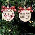 Personalized Babys First Christmas Ornament, Baby Announcement Stats Ornament CF605 - 19Gifts