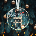 Personalized Besties Forever Glass Ornament, Bestie Crossword Puzzle Art Ornament, Friendship Gift, Christmas Gift For BFF GX04-87 - 19Gifts