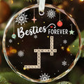 Personalized Besties Forever Glass Ornament, Bestie Crossword Puzzle Art Ornament, Friendship Gift, Christmas Gift For BFF GX04-87 - 19Gifts