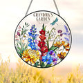 Personalized Birth Flowers Glass Art Suncatcher, Grandma's Garden Gift, SC114 - 19Gifts