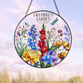 Personalized Birth Flowers Glass Art Suncatcher, Grandma's Garden Gift, SC114 - 19Gifts