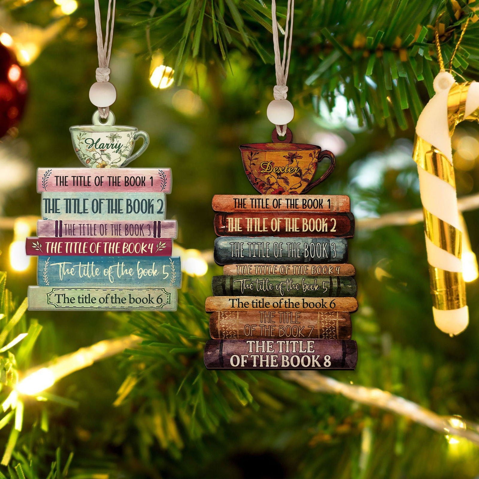 Personalized Book Lover Christmas Ornament, Book Club Ornament, Bookish Ornament CF102 - 19Gifts