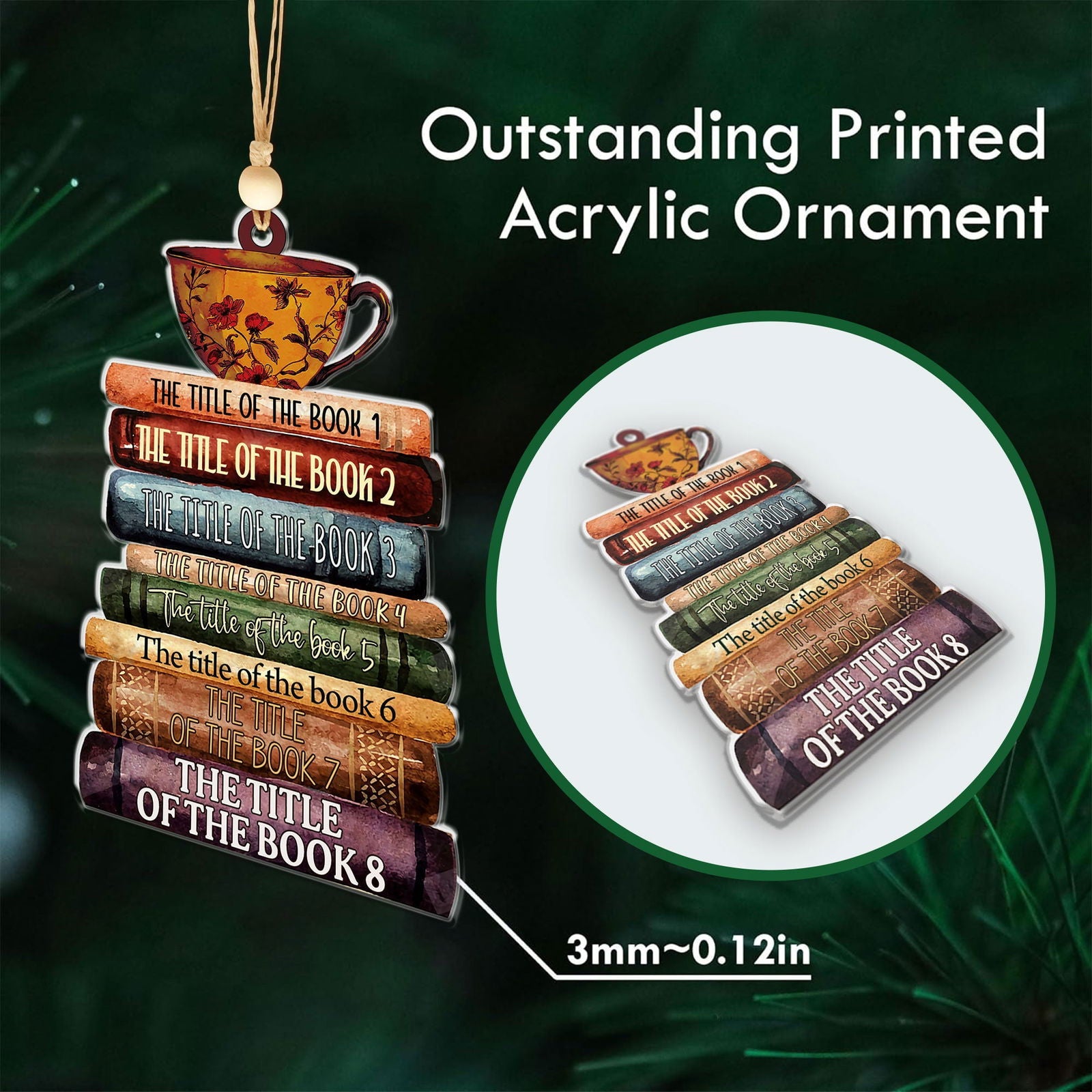Personalized Book Lover Christmas Ornament, Book Club Ornament, Bookish Ornament CF102 - 19Gifts