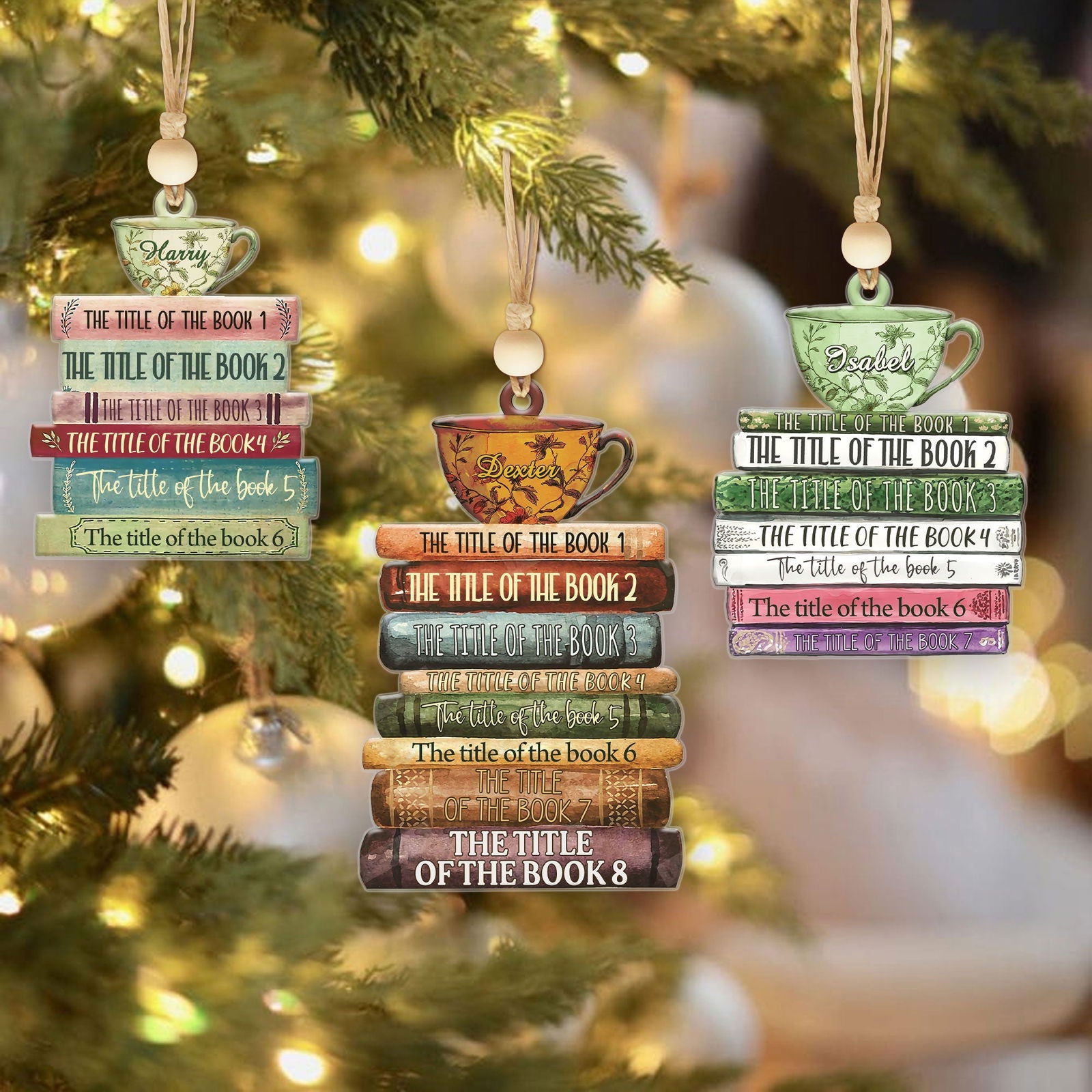 Personalized Book Lover Christmas Ornament, Book Club Ornament, Bookish Ornament CF102 - 19Gifts