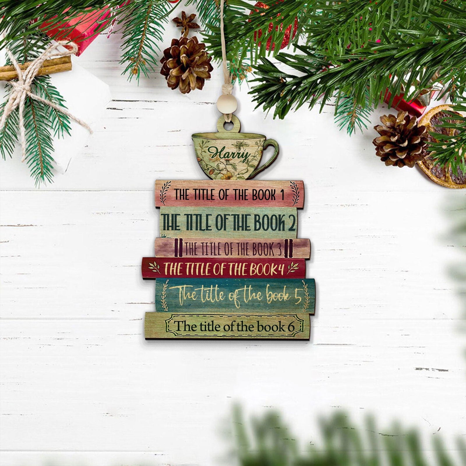 Personalized Book Lover Christmas Ornament, Book Club Ornament, Bookish Ornament CF102 - 19Gifts