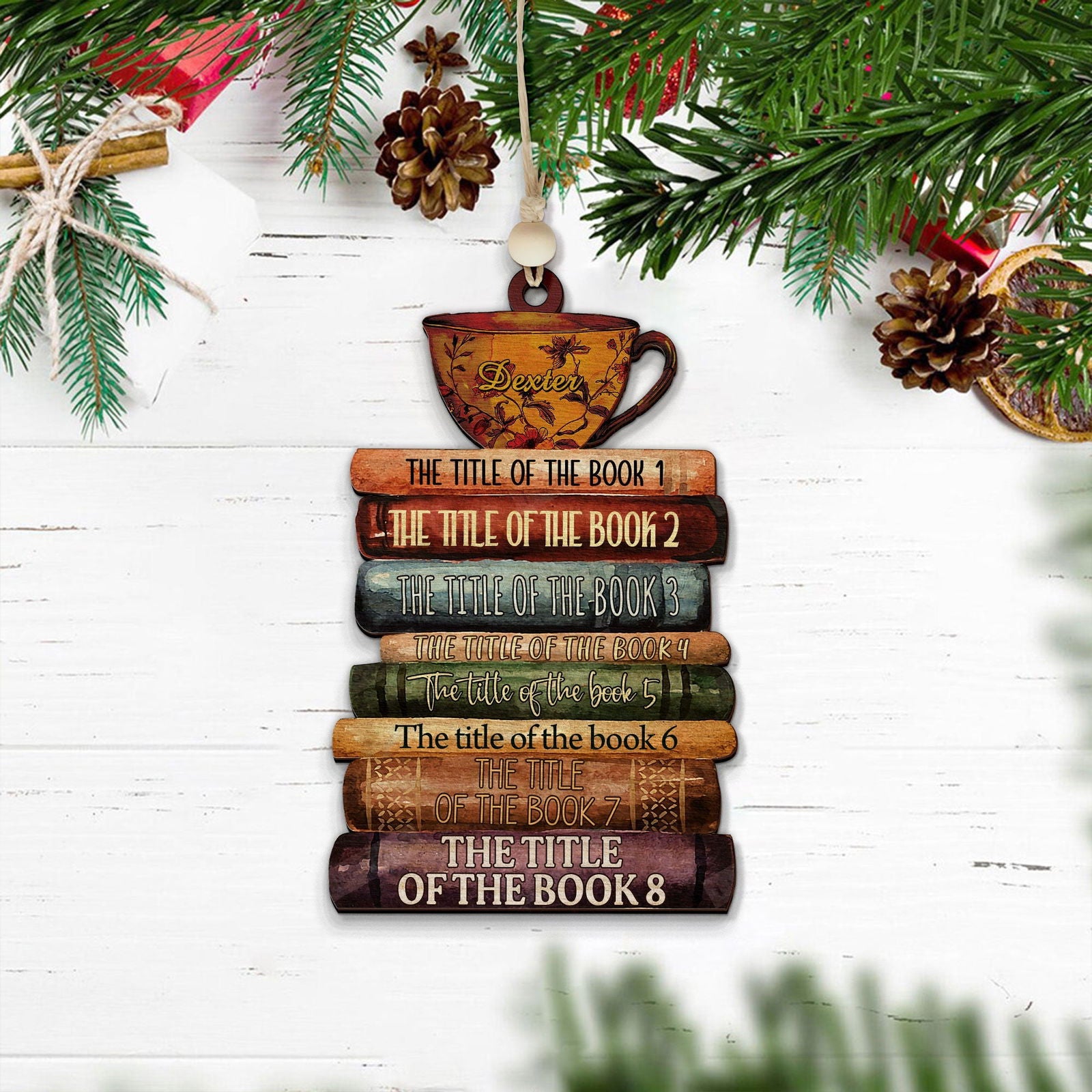 Personalized Book Lover Christmas Ornament, Book Club Ornament, Bookish Ornament CF102 - 19Gifts