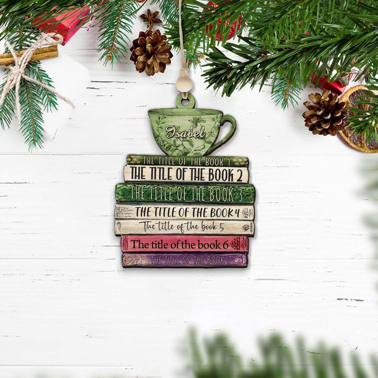 Personalized Book Lover Christmas Ornament, Book Club Ornament, Bookish Ornament CF102 - 19Gifts