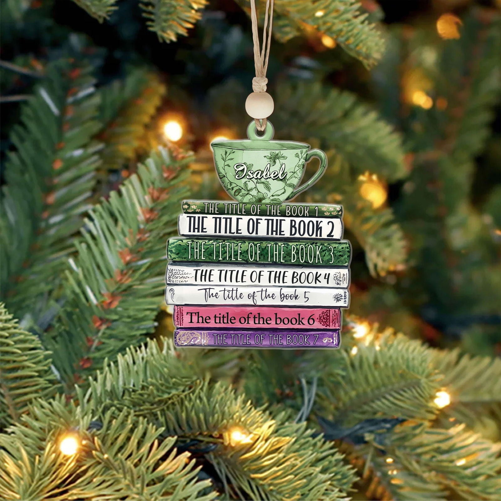Personalized Book Lover Christmas Ornament, Book Club Ornament, Bookish Ornament CF102 - 19Gifts