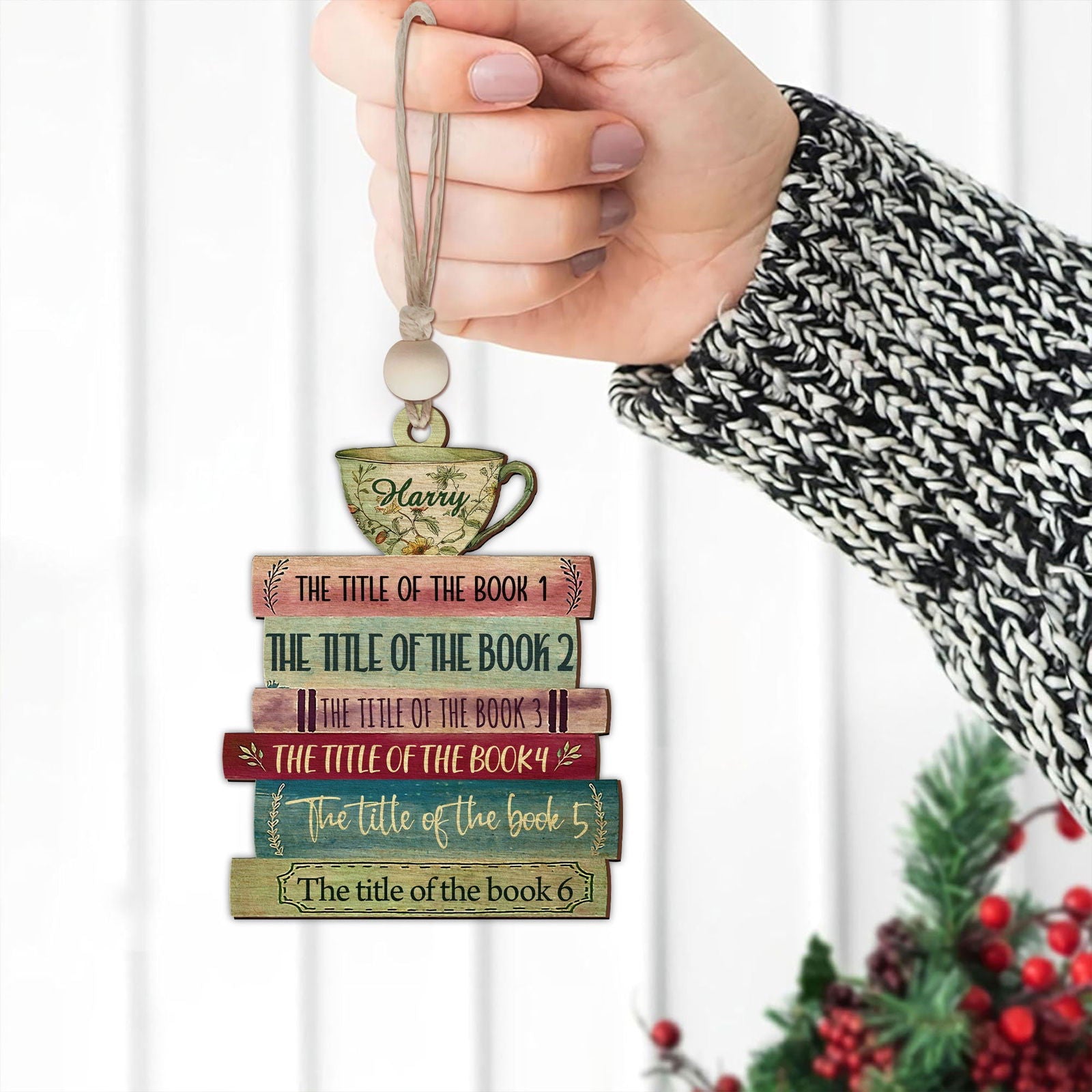 Personalized Book Lover Christmas Ornament, Book Club Ornament, Bookish Ornament CF102 - 19Gifts