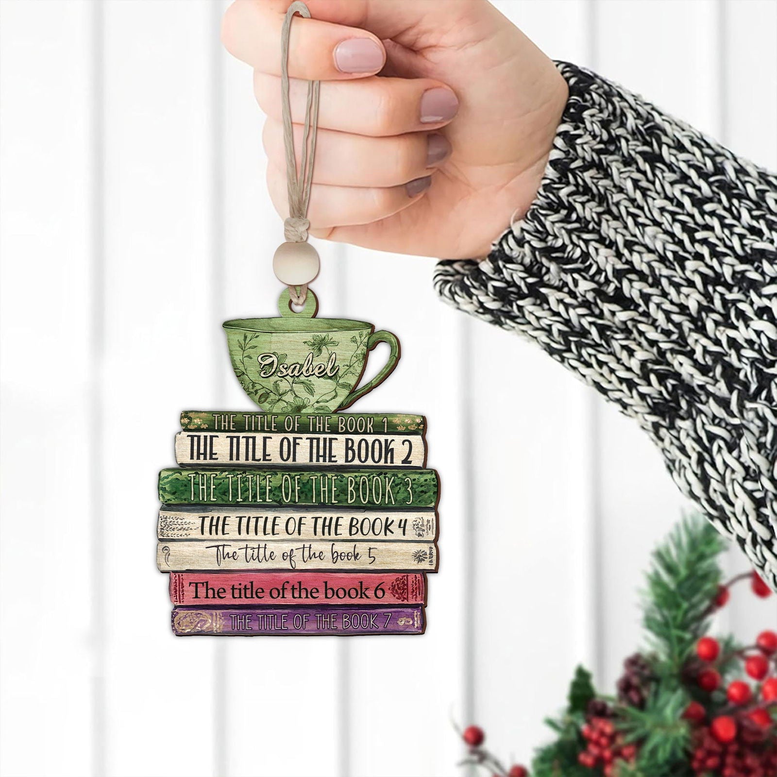 Personalized Book Lover Christmas Ornament, Book Club Ornament, Bookish Ornament CF102 - 19Gifts