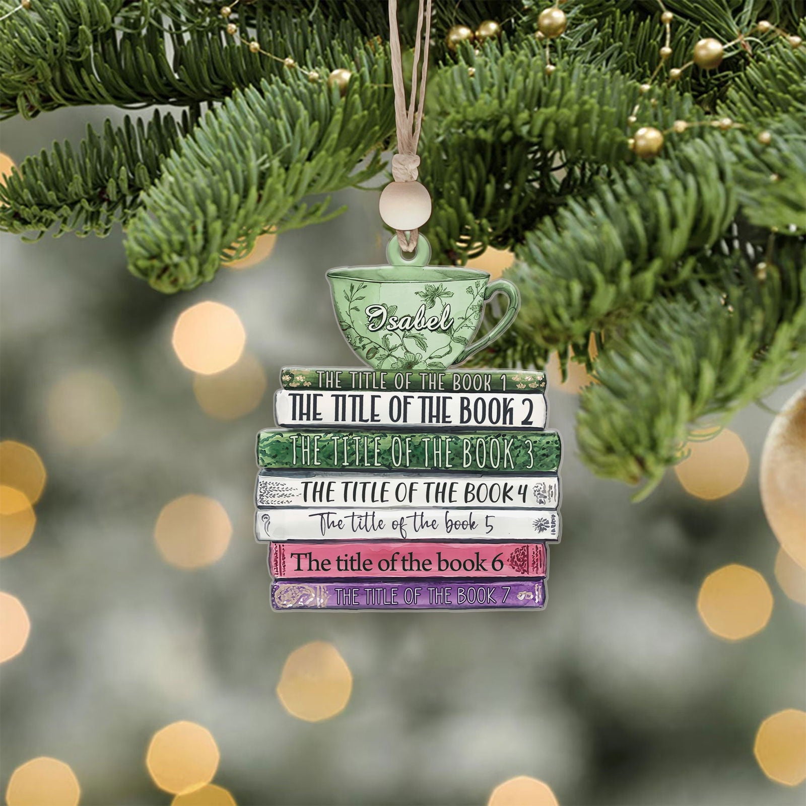 Personalized Book Lover Christmas Ornament, Book Club Ornament, Bookish Ornament CF102 - 19Gifts