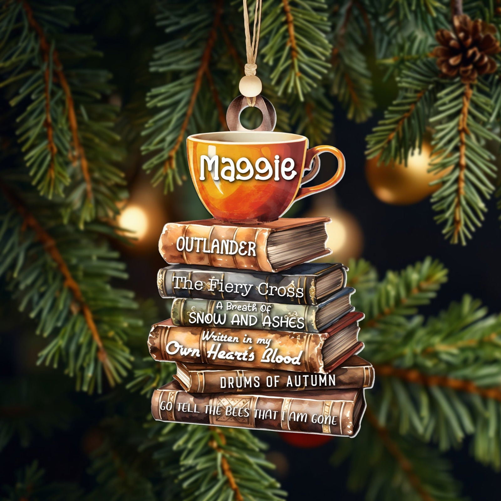 Personalized Book Lover Ornament, Book Club Christmas Ornament, Bookish Ornament CF101 - 19Gifts