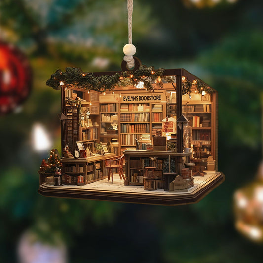 Personalized Bookstore Christmas Ornament, Book Lover Christmas Ornament, Book Club Ornament CF638 - 19Gifts