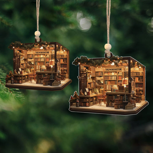Personalized Bookstore Christmas Ornament, Book Lover Christmas Ornament, Book Club Ornament CF638 - 19Gifts