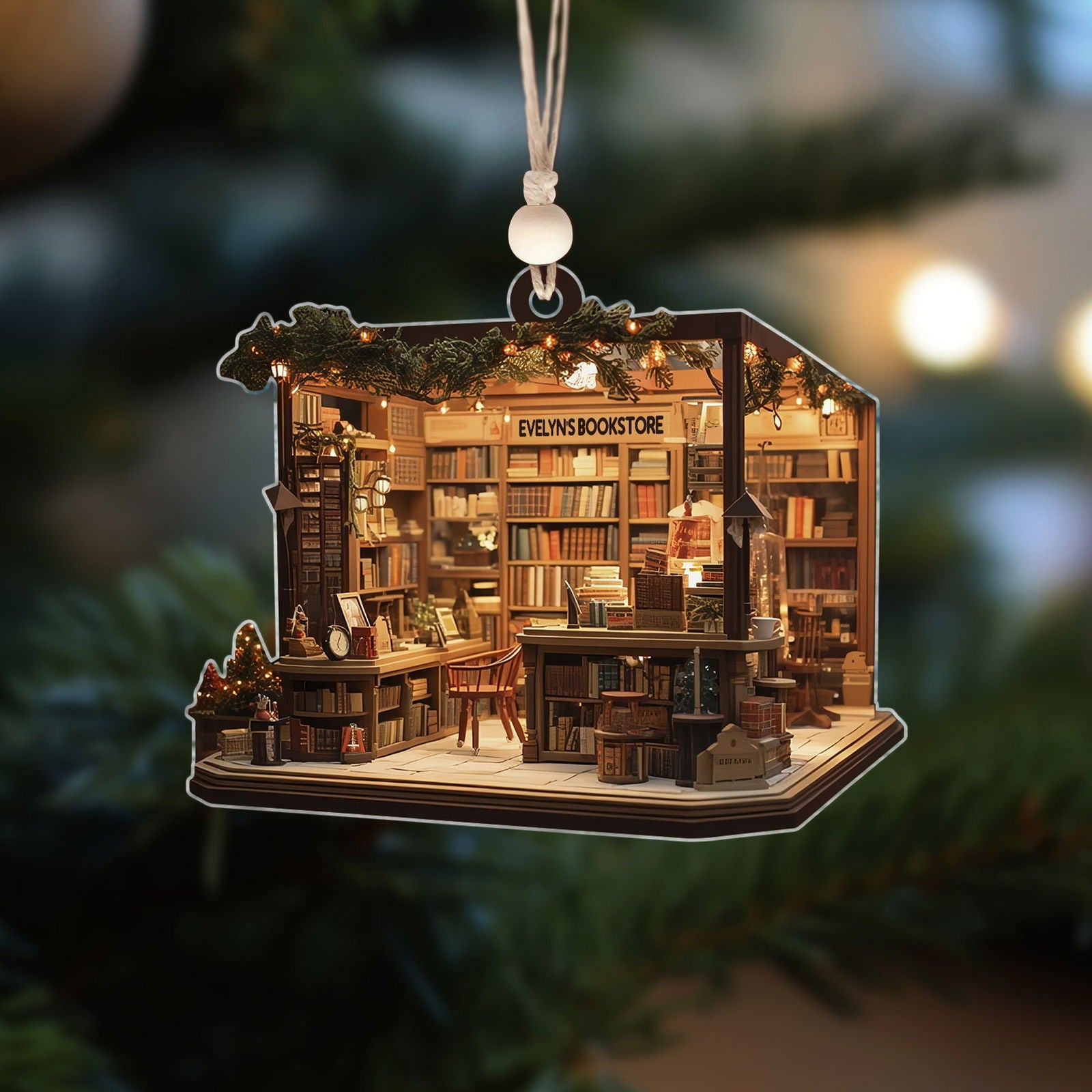 Personalized Bookstore Christmas Ornament, Book Lover Christmas Ornament, Book Club Ornament CF638 - 19Gifts