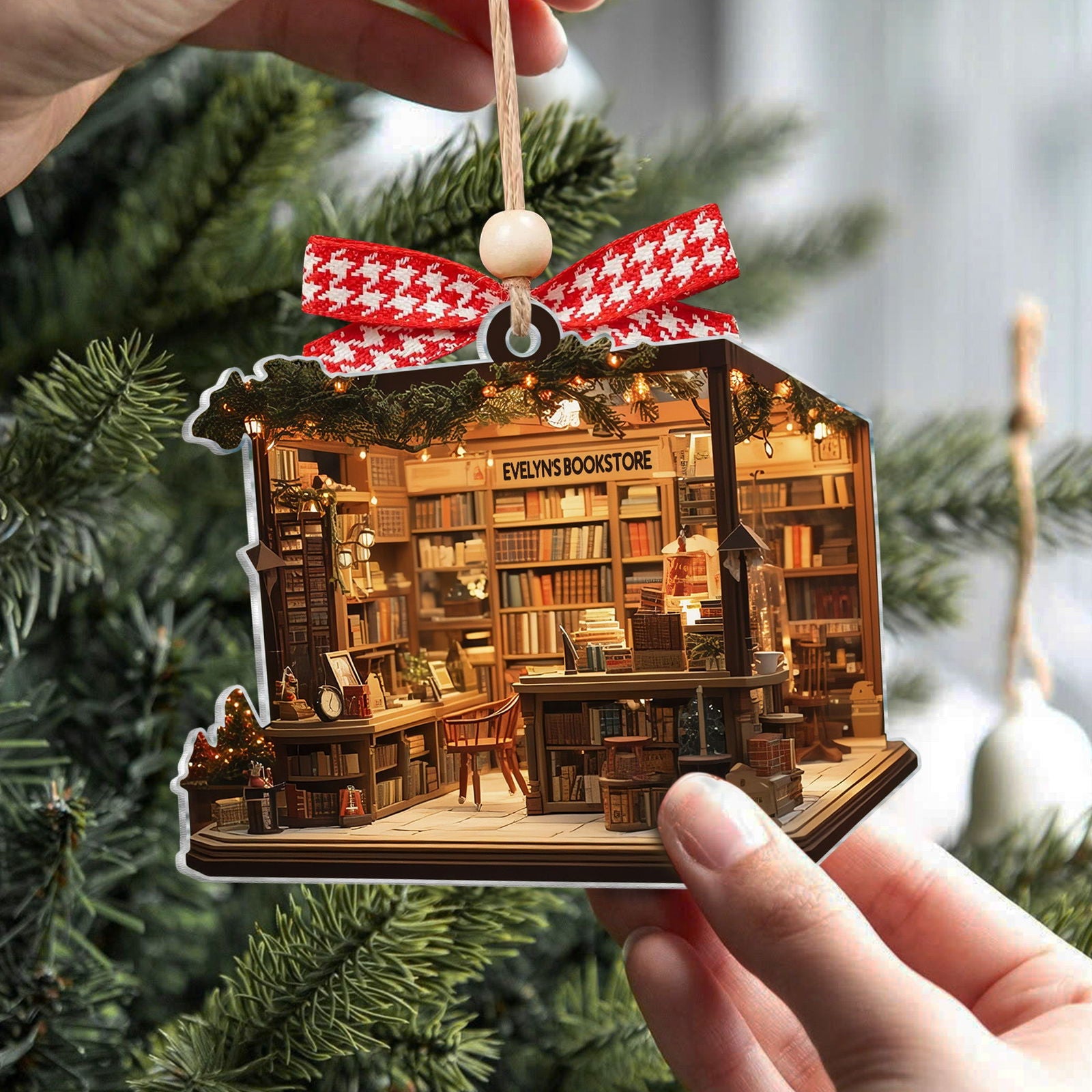 Personalized Bookstore Christmas Ornament, Book Lover Christmas Ornament, Book Club Ornament CF638 - 19Gifts