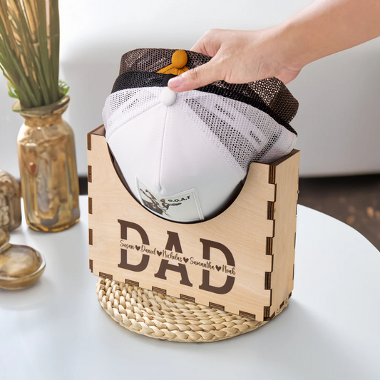 Personalized Cap Holder, Wooden Hat Holder, Gift for Dad, Hat Organizer HH01 - 19Gifts