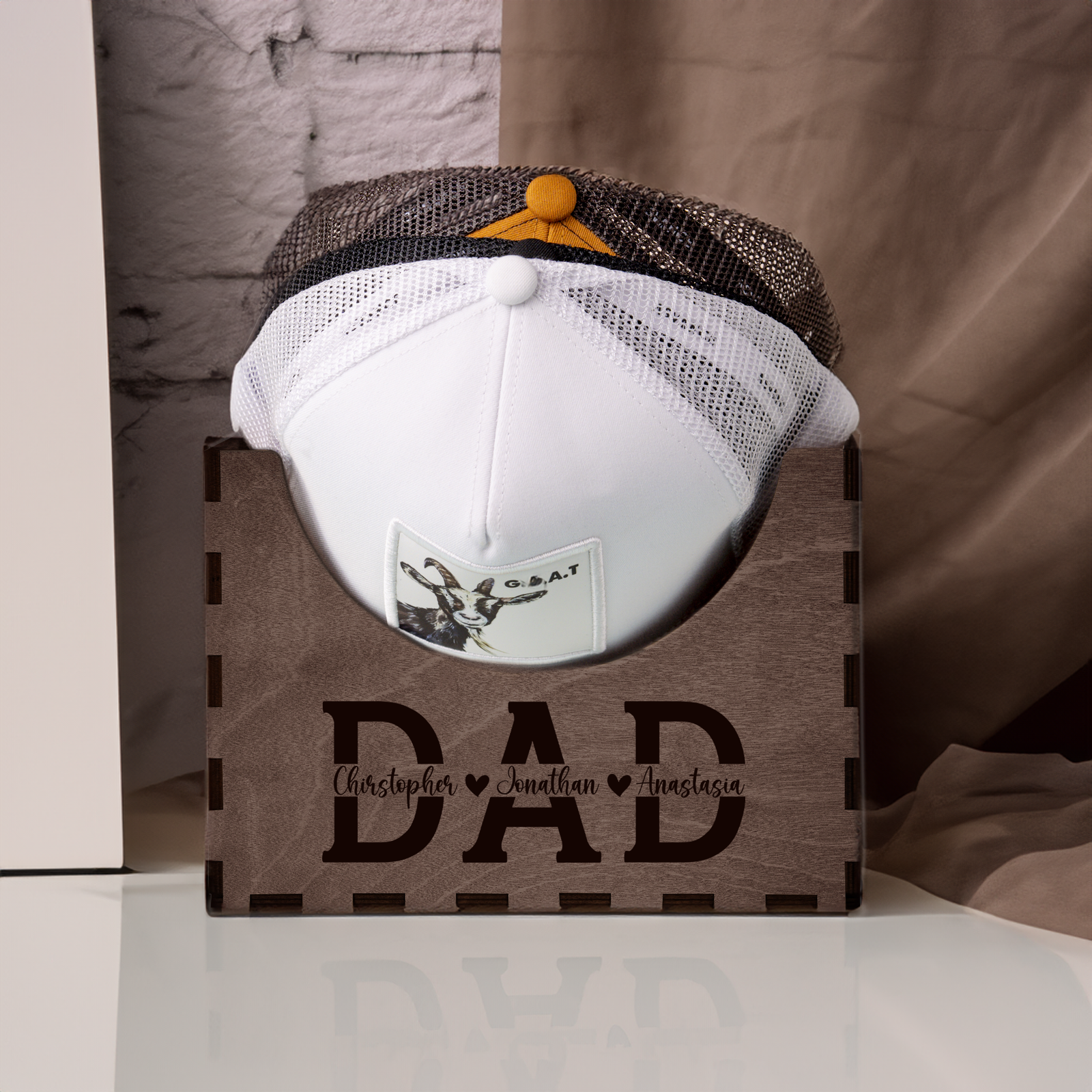 Personalized Cap Holder, Wooden Hat Holder, Gift for Dad, Hat Organizer HH01 - 19Gifts