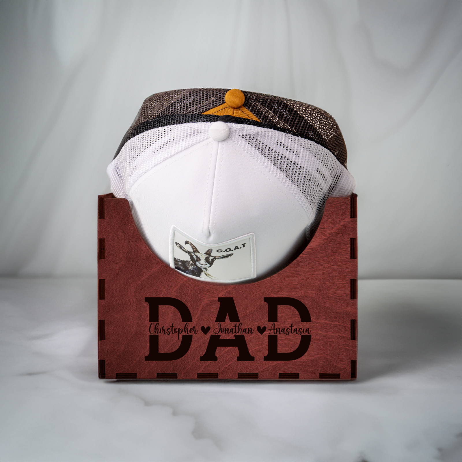 Personalized Cap Holder, Wooden Hat Holder, Gift for Dad, Hat Organizer HH01 - 19Gifts