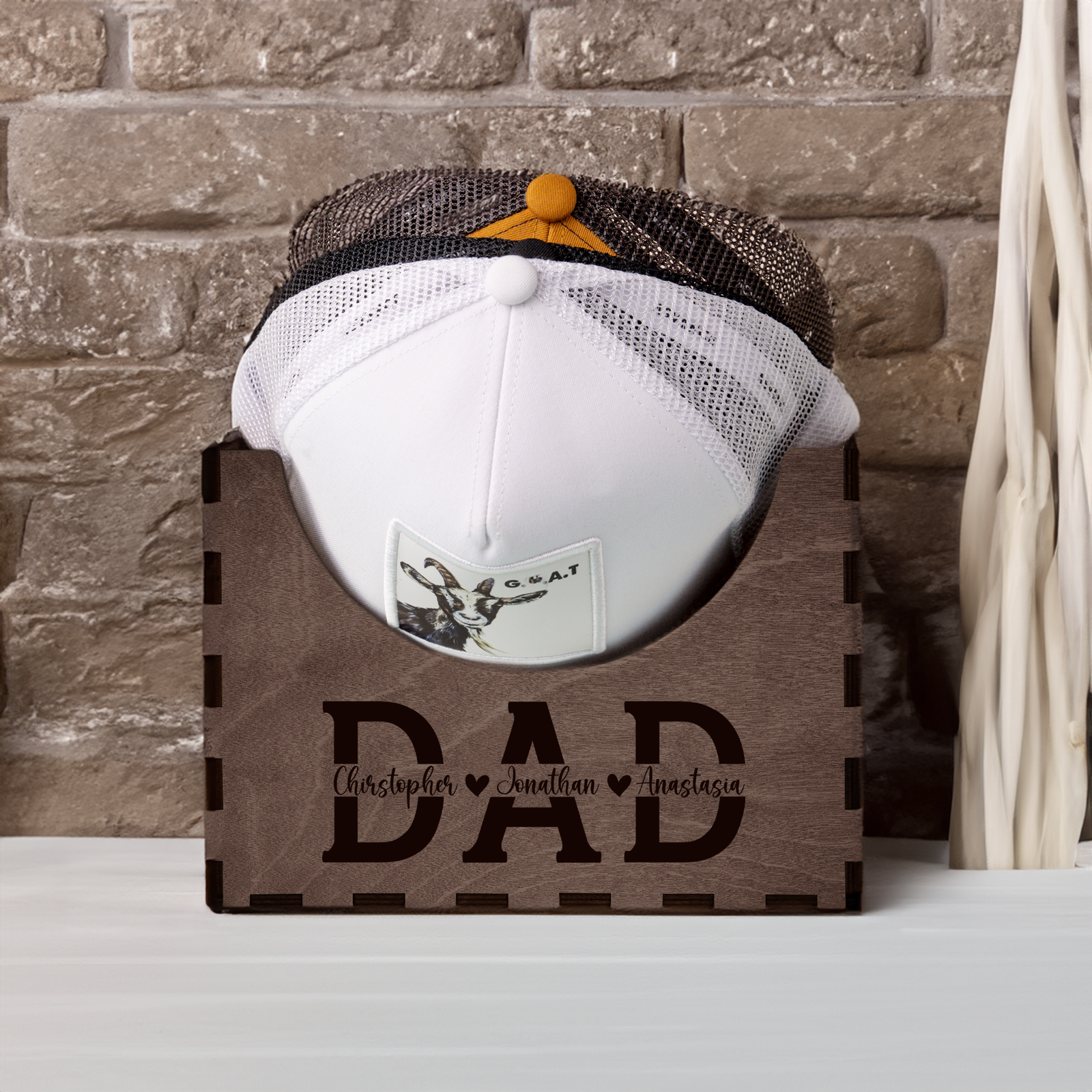 Personalized Cap Holder, Wooden Hat Holder, Gift for Dad, Hat Organizer HH01 - 19Gifts