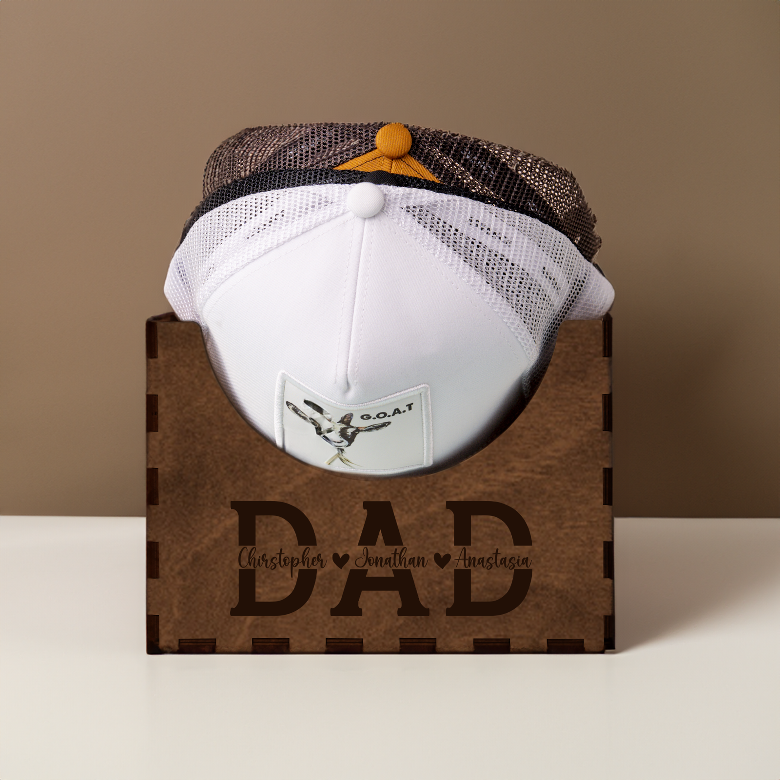 Personalized Cap Holder, Wooden Hat Holder, Gift for Dad, Hat Organizer HH01 - 19Gifts
