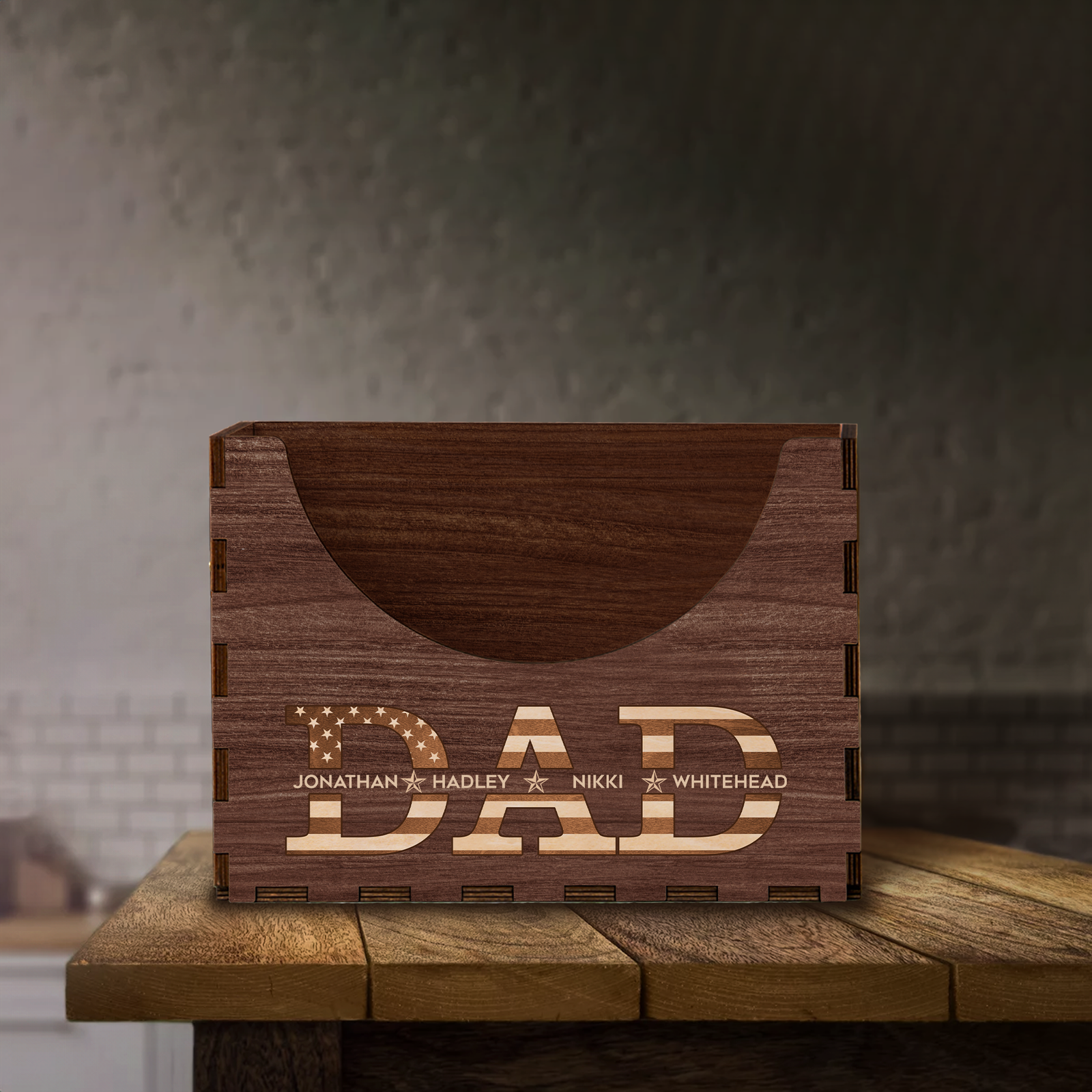 Personalized Cap Holder, Wooden Hat Holder, Gift for Dad and Grandpa, Hat Organizer HH03 - 19Gifts