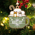 Personalized Cat Lover Ornament, Two Layer Christmas Pets Ornament, CF295 - 19Gifts