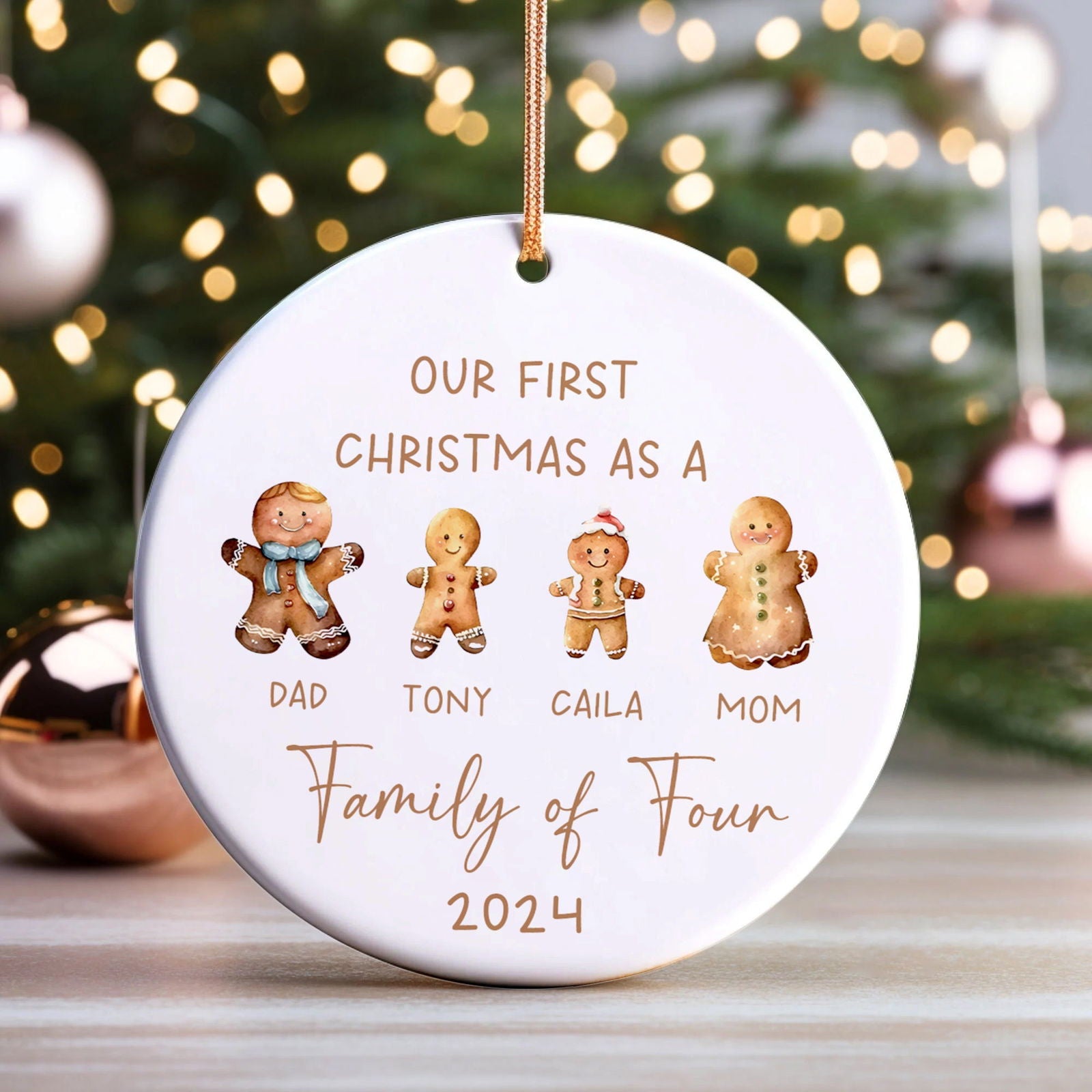 Personalized Ceramic Family Ornament, Family Christmas CX02-21 - 19Gifts