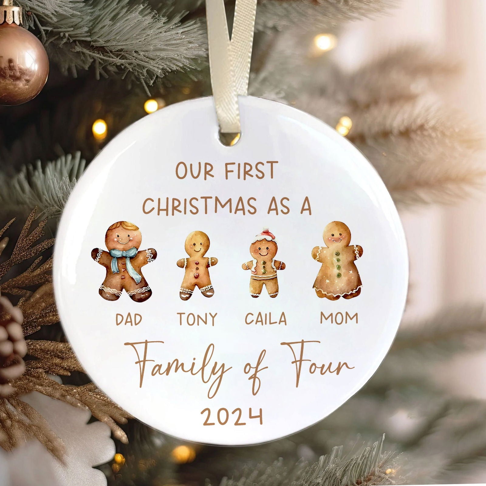 Personalized Ceramic Family Ornament, Family Christmas CX02-21 - 19Gifts