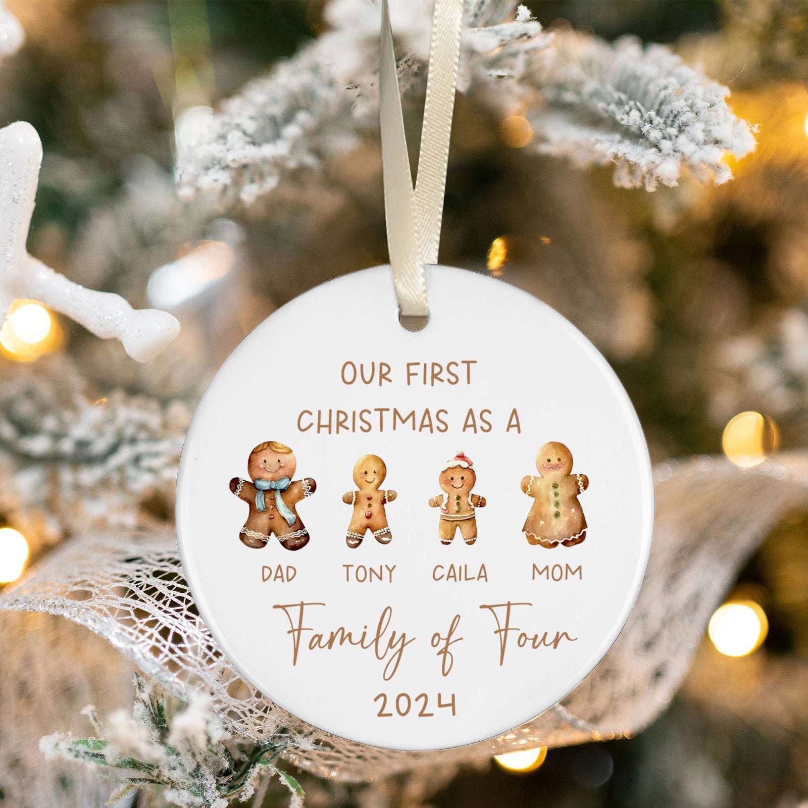 Personalized Ceramic Family Ornament, Family Christmas CX02-21 - 19Gifts