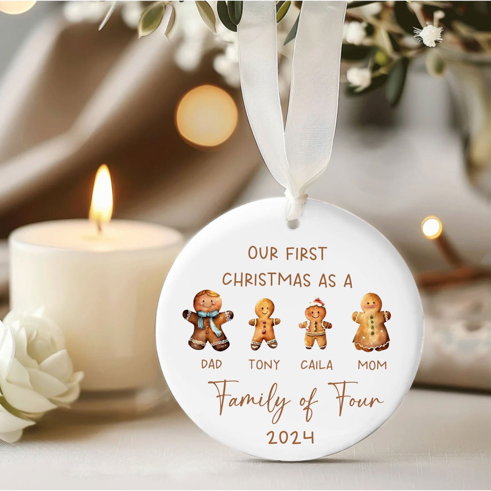 Personalized Ceramic Family Ornament, Family Christmas CX02-21 - 19Gifts