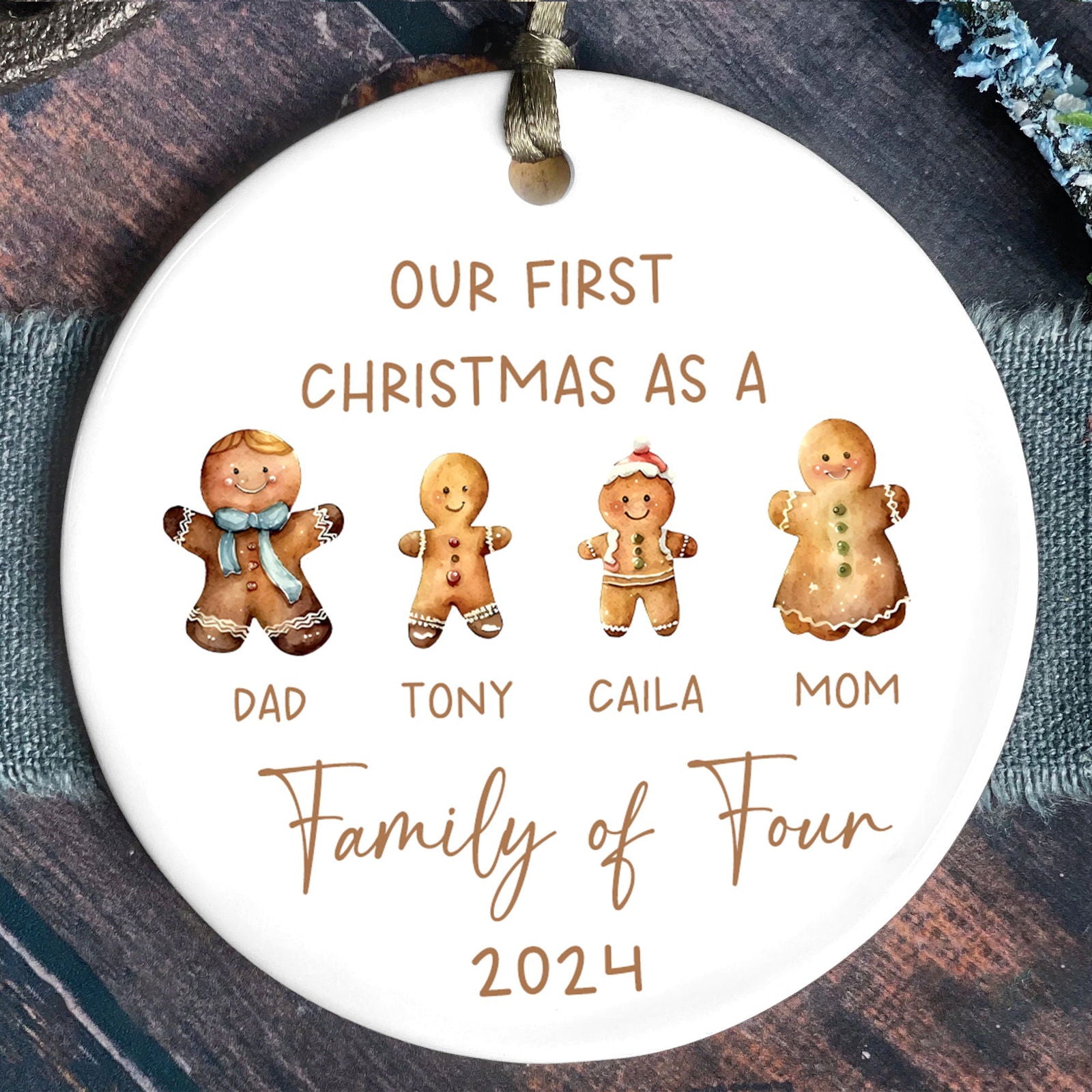 Personalized Ceramic Family Ornament, Family Christmas CX02-21 - 19Gifts