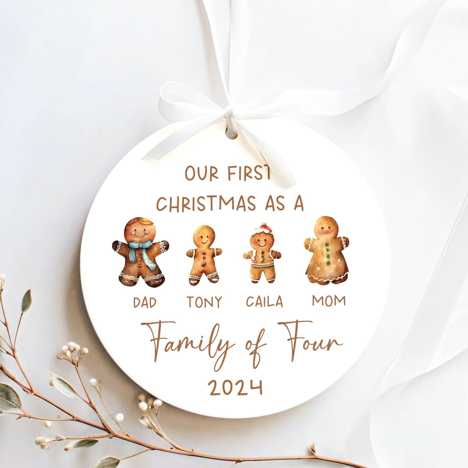 Personalized Ceramic Family Ornament, Family Christmas CX02-21 - 19Gifts